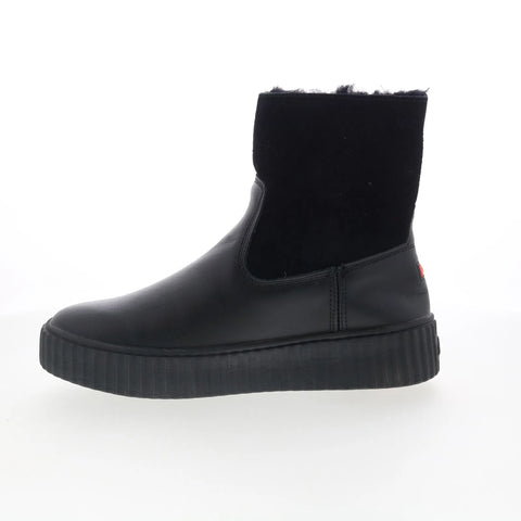 Pajar Caline 79746 Womens Black Leather Slip On Ankle & Booties Boots
