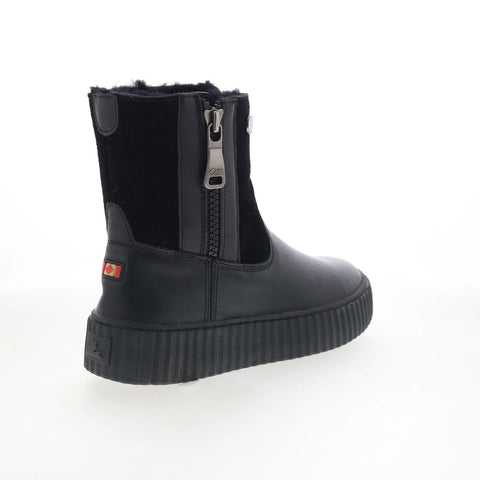 Pajar Caline 79746 Womens Black Leather Slip On Ankle & Booties Boots