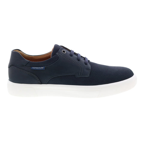 Mephisto Calisto Mens Blue Leather Lace Up Lifestyle Sneakers Shoes