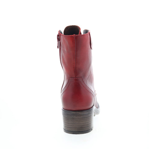 Miz Mooz Calla Womens Red Leather Lace Up Casual Dress Boots