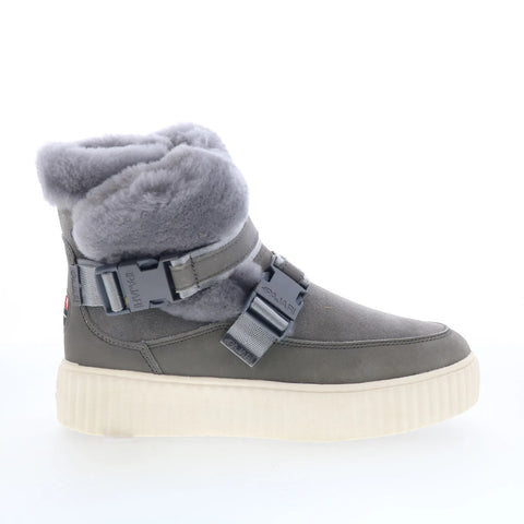 Pajar Calsey 77933 Womens Gray Suede Slip On Ankle & Booties Boots