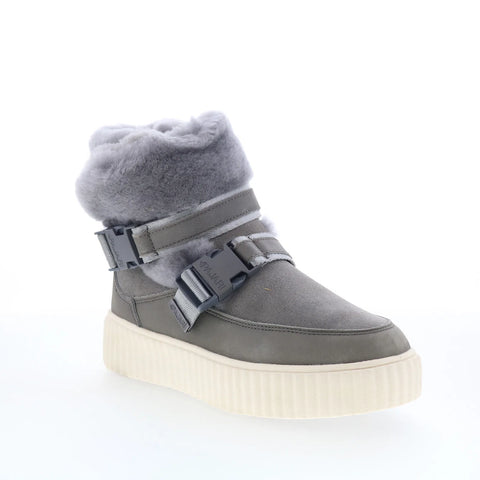 Pajar Calsey 77933 Womens Gray Suede Slip On Ankle & Booties Boots