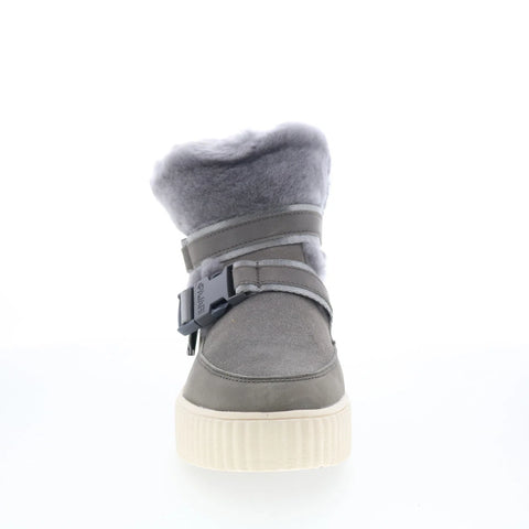 Pajar Calsey 77933 Womens Gray Suede Slip On Ankle & Booties Boots