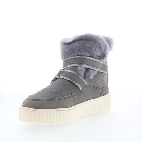 Pajar Calsey 77933 Womens Gray Suede Slip On Ankle & Booties Boots