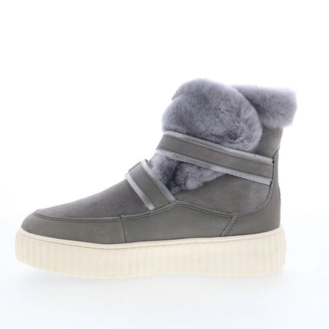 Pajar Calsey 77933 Womens Gray Suede Slip On Ankle & Booties Boots