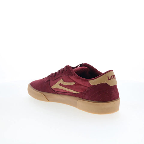 Lakai Cambridge Mens Red Suede Lace Up Skate Inspired Sneakers Shoes