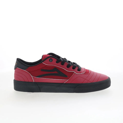 Lakai Cambridge Mens Red Leather Lace Up Skate Inspired Sneakers Shoes