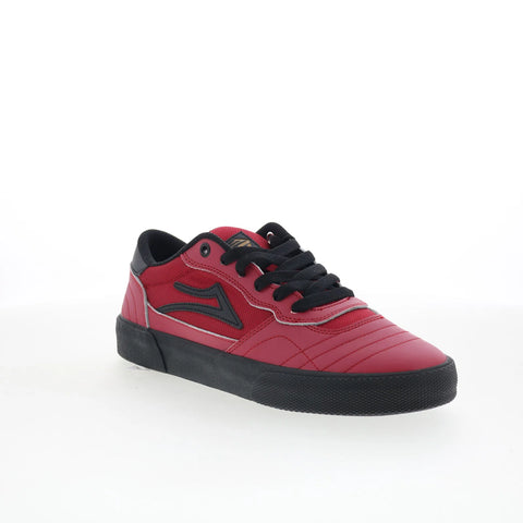 Lakai Cambridge Mens Red Leather Lace Up Skate Inspired Sneakers Shoes