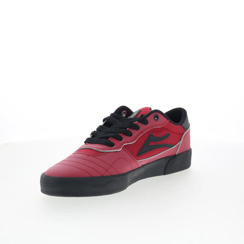 Lakai Cambridge Mens Red Leather Lace Up Skate Inspired Sneakers Shoes