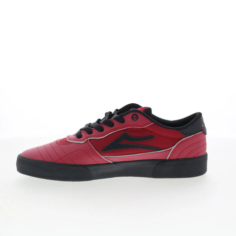 Lakai Cambridge Mens Red Leather Lace Up Skate Inspired Sneakers Shoes
