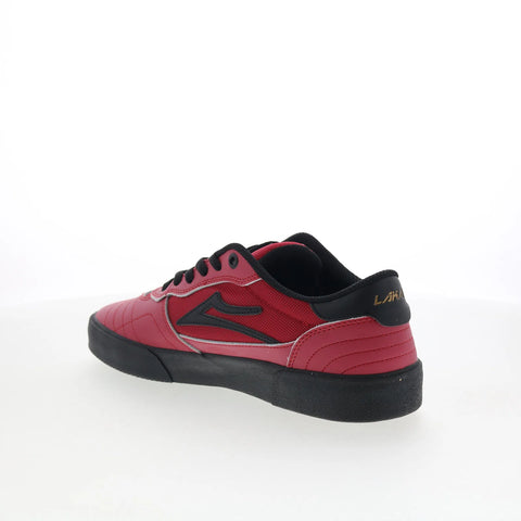 Lakai Cambridge Mens Red Leather Lace Up Skate Inspired Sneakers Shoes