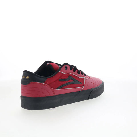 Lakai Cambridge Mens Red Leather Lace Up Skate Inspired Sneakers Shoes