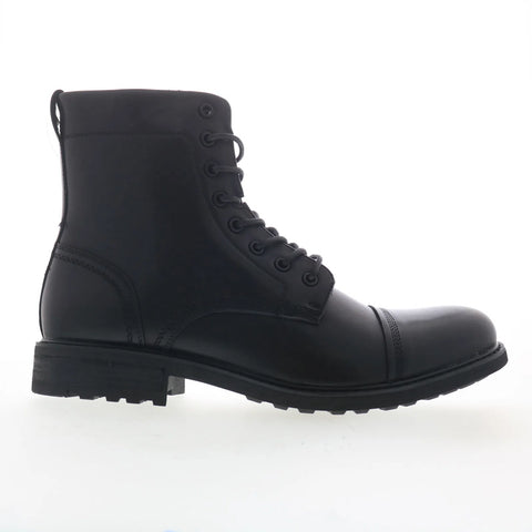 Steve Madden Camden CAMD02M1 Mens Black Leather Lace Up Casual Dress Boots