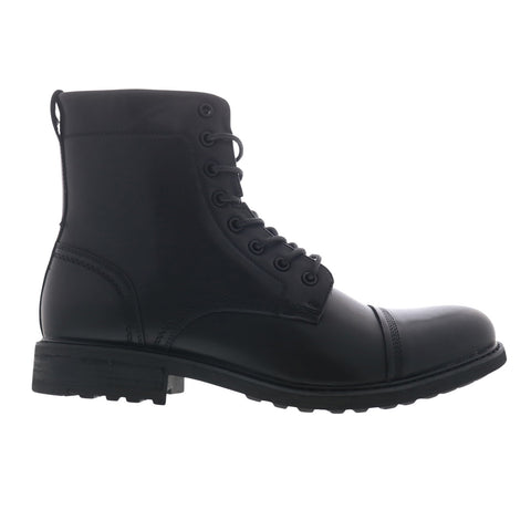 Steve Madden Camden CAMD02M1 Mens Black Leather Lace Up Casual Dress Boots