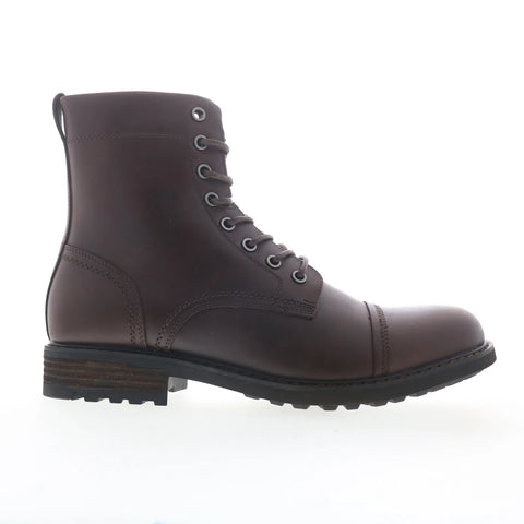 Steve Madden Camden CAMD02M1 Mens Brown Leather Lace Up Casual Dress Boots