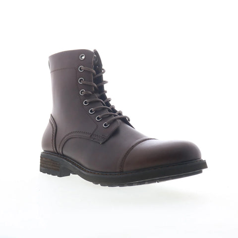 Steve Madden Camden CAMD02M1 Mens Brown Leather Lace Up Casual Dress Boots