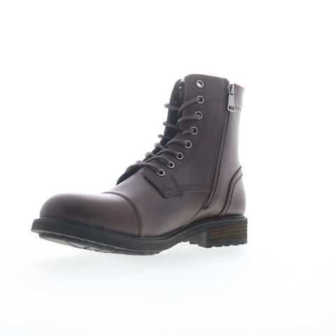 Steve Madden Camden CAMD02M1 Mens Brown Leather Lace Up Casual Dress Boots