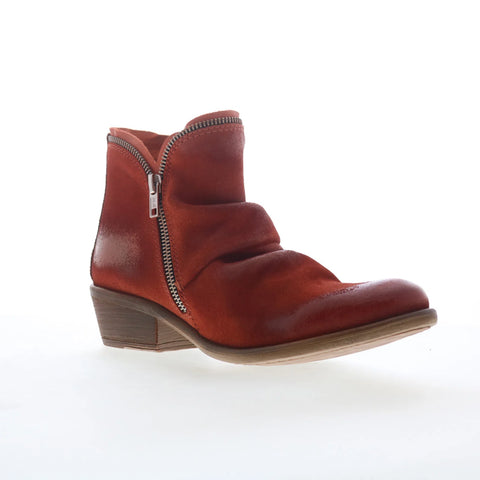Miz Mooz Camile Womens Red Suede Zipper Ankle & Booties Boots