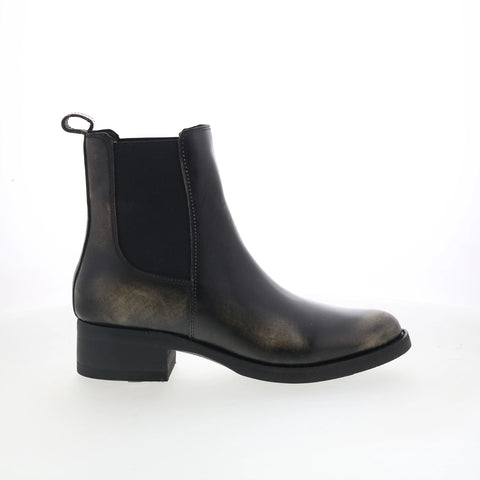Dingo Camino DI-2216 Mens Black Leather Slip On Chelsea Boots