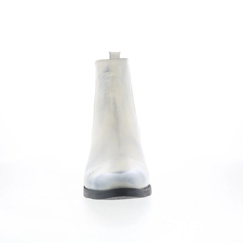 Dingo Camino DI-2216 Mens White Leather Slip On Chelsea Boots
