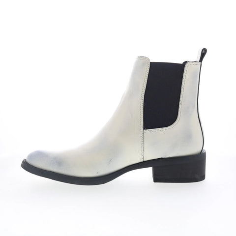 Dingo Camino DI-2216 Mens White Leather Slip On Chelsea Boots