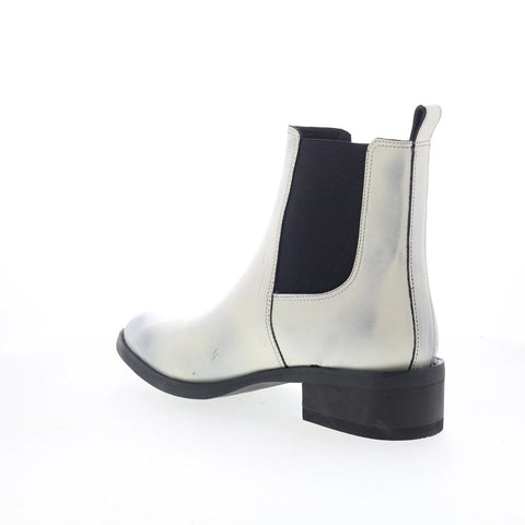 Dingo Camino DI-2216 Mens White Leather Slip On Chelsea Boots