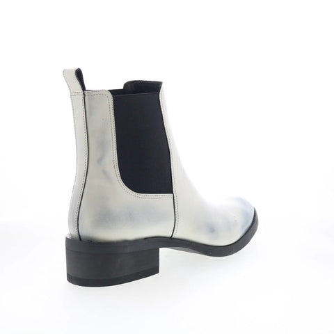 Dingo Camino DI-2216 Mens White Leather Slip On Chelsea Boots