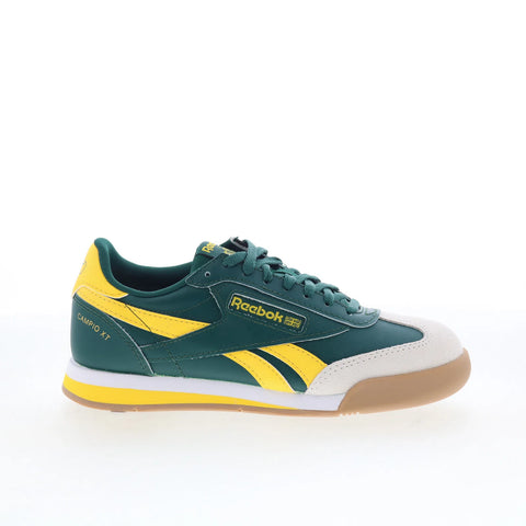 Reebok Campio XT Kids Green Leather Lace Up Lifestyle Sneakers Shoes