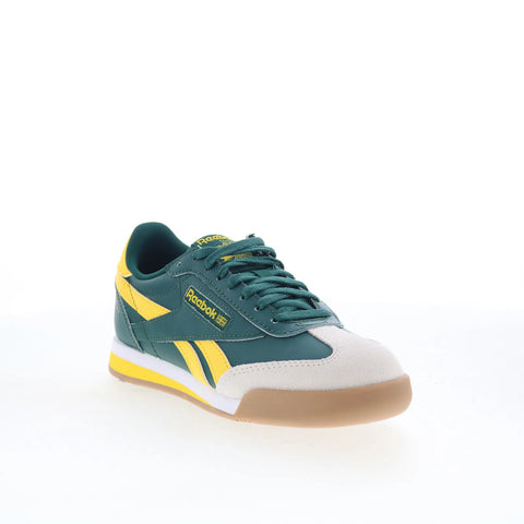 Reebok Campio XT Kids Green Leather Lace Up Lifestyle Sneakers Shoes