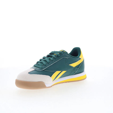 Reebok Campio XT Kids Green Leather Lace Up Lifestyle Sneakers Shoes