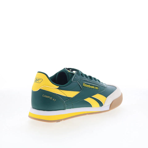 Reebok Campio XT Kids Green Leather Lace Up Lifestyle Sneakers Shoes