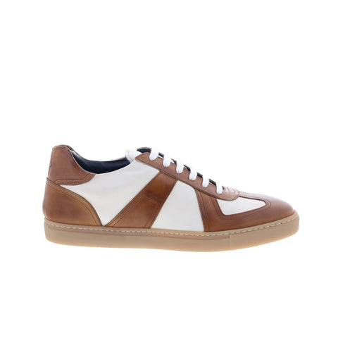 Di Bianco Carasco Mens Brown Leather Lace Up Lifestyle Sneakers Shoes