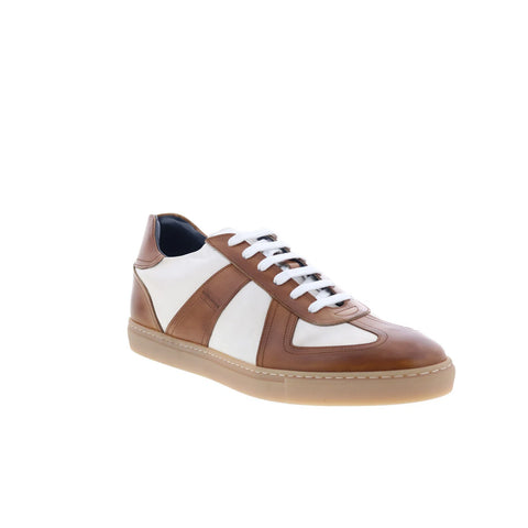 Di Bianco Carasco Mens Brown Leather Lace Up Lifestyle Sneakers Shoes