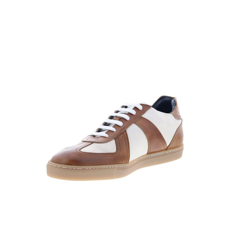 Di Bianco Carasco Mens Brown Leather Lace Up Lifestyle Sneakers Shoes