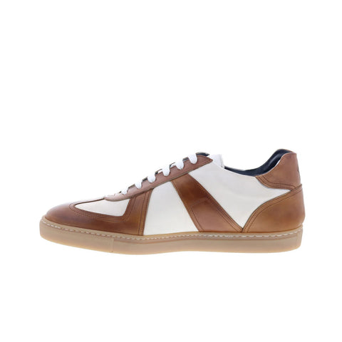 Di Bianco Carasco Mens Brown Leather Lace Up Lifestyle Sneakers Shoes