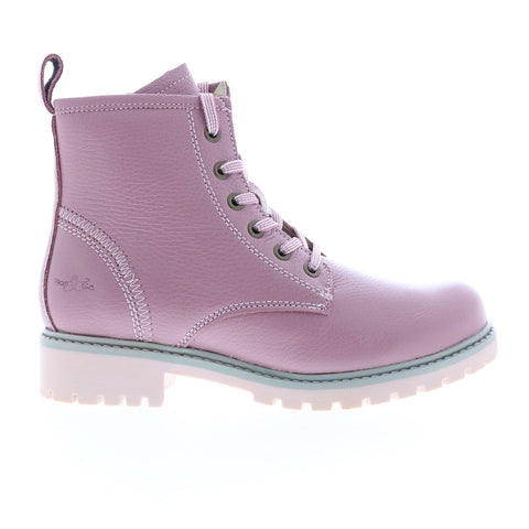 Bos. & Co. Carinas Womens Pink Leather Lace Up Casual Dress Boots