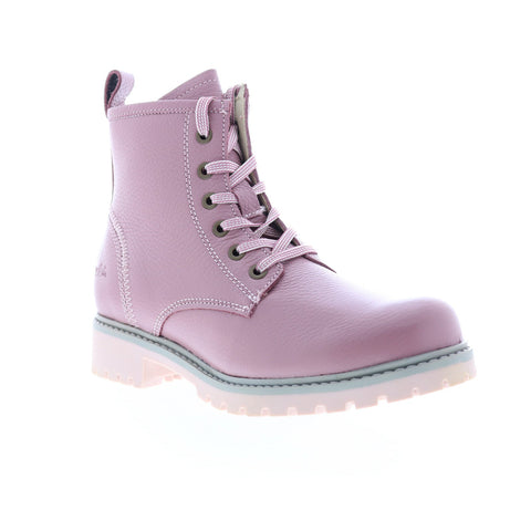 Bos. & Co. Carinas Womens Pink Leather Lace Up Casual Dress Boots