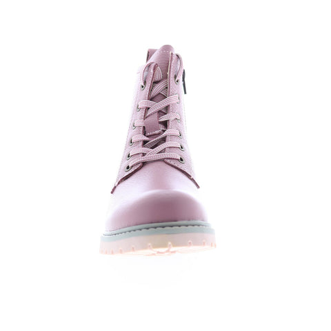 Bos. & Co. Carinas Womens Pink Leather Lace Up Casual Dress Boots
