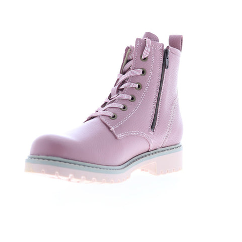 Bos. & Co. Carinas Womens Pink Leather Lace Up Casual Dress Boots