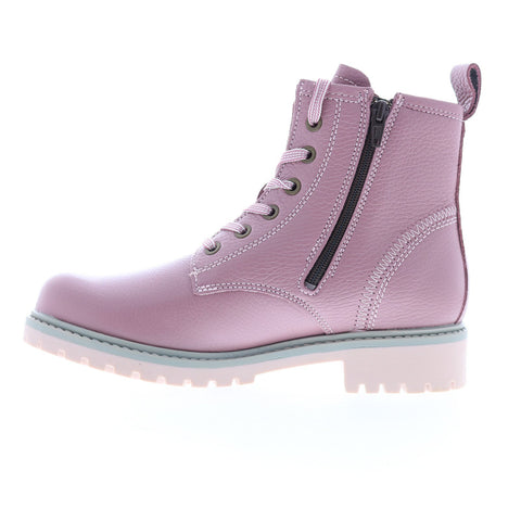 Bos. & Co. Carinas Womens Pink Leather Lace Up Casual Dress Boots
