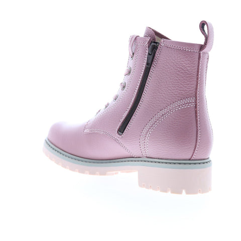 Bos. & Co. Carinas Womens Pink Leather Lace Up Casual Dress Boots