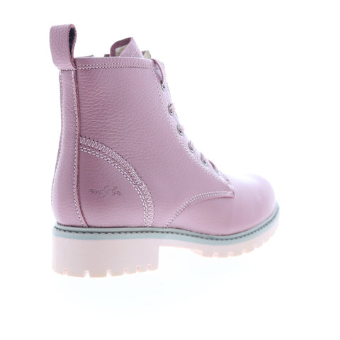 Bos. & Co. Carinas Womens Pink Leather Lace Up Casual Dress Boots