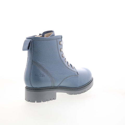 Bos. & Co. Carinas Womens Blue Leather Lace Up Casual Dress Boots