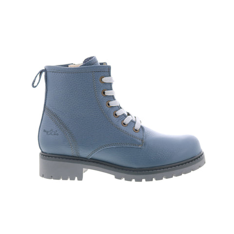Bos. & Co. Carinas Womens Blue Leather Lace Up Casual Dress Boots