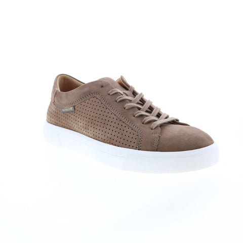 Mephisto Carl Perf Mens Beige Nubuck Lace Up Lifestyle Sneakers Shoes