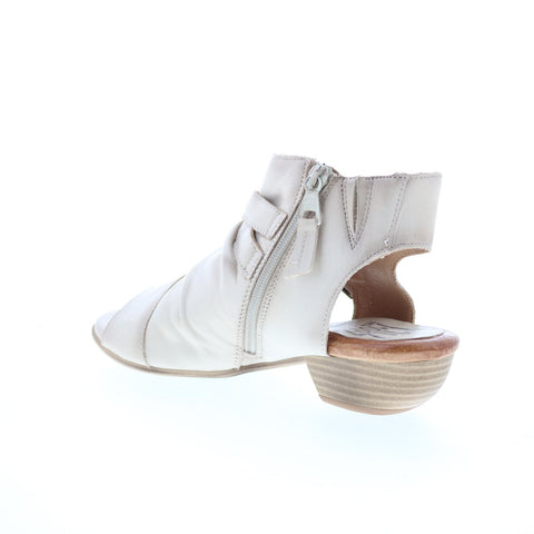Miz Mooz Cassius Womens Gray Leather Zipper Heeled Sandals Shoes