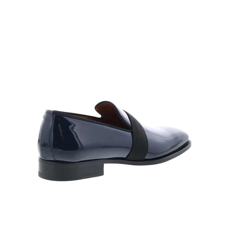 Di Bianco Catania Tuxedo Mens Blue Leather Slip On Loafers Casual Shoes