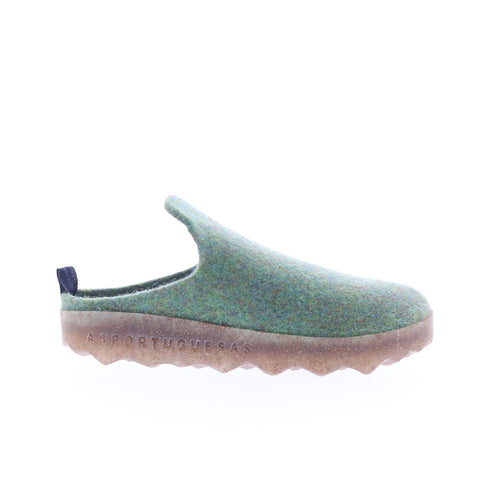 Asportuguesas Come COME023ASP-053 Womens Green Slip On Clog Flats Shoes