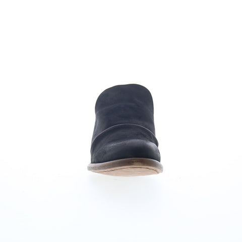 Miz Mooz Cellia Womens Black Leather Slip On Heeled Sandals Shoes