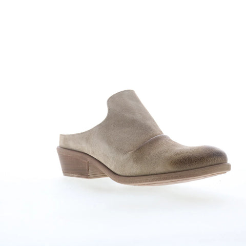 Miz Mooz Cellia Womens Gray Suede Slip On Heeled Sandals Shoes
